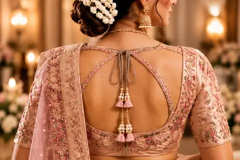 Bridal Blouse Tassel Back Design